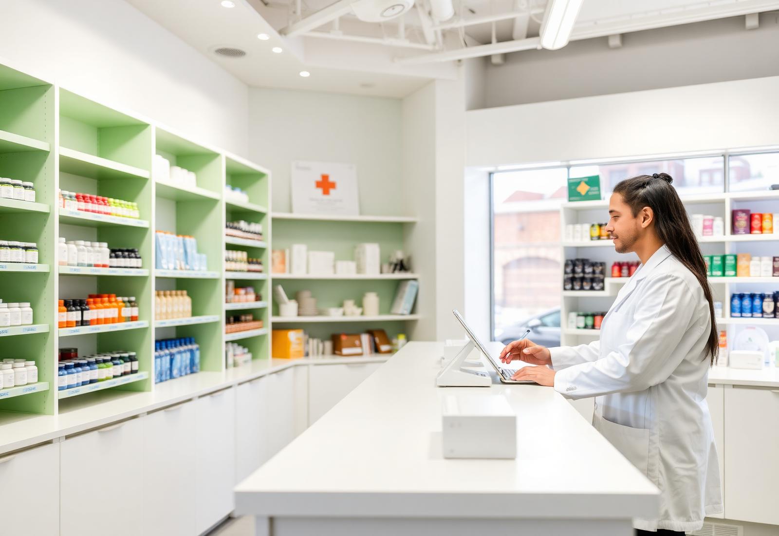 Pharmacist preparing medicines at Pure Health Pharmacy